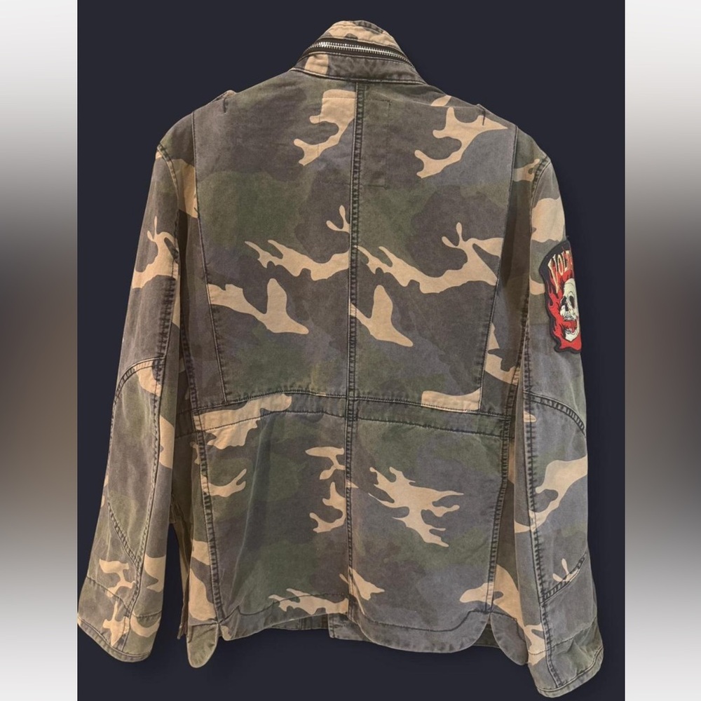 Zadig & Voltaire Kola Camou Military Field Jacket Skull Patch Size S - Picture 2 of 8